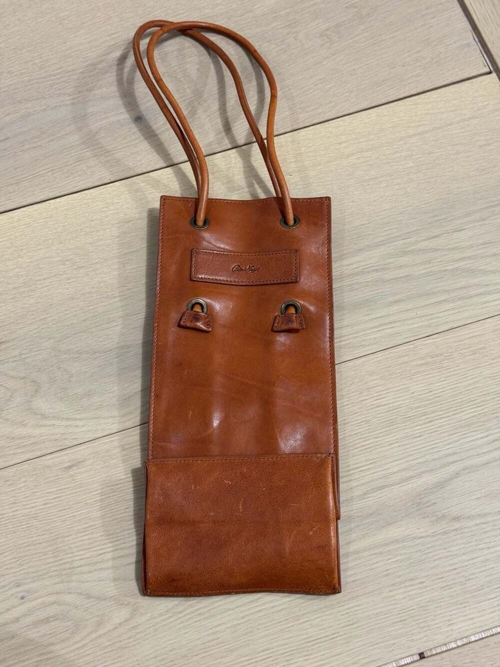 Peter Nappi Handcrafted Brown Leather Drumstick Bag